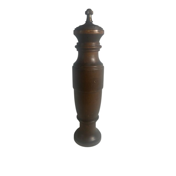 Vtg Italian Wood Pepper Mill 10" C.C Fleur De Lis Made In Italy - Picture 10 of 13